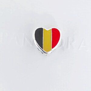 Pandora Belgium Flag I Love Belgium Heart Charm Bead Bracelet Pendant with box